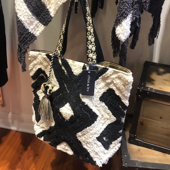 Chloe & Lex | Bags | Rag Rug Tote Bagchevron Pattern By Chloe Lex ...